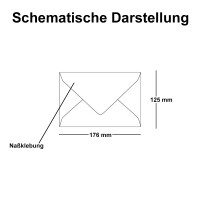 50x Brief-Umschläge in Weihnachts-Rot - 80 g/m² - Kuverts in DIN B6 Format 12,5 x 17,6 cm - Nassklebung ohne Fenster