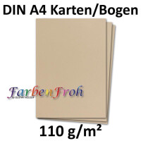 50x DIN A4 Papier - Karamel (Braun) - 110 g/m² - 21 x 29,7 cm - Briefpapier Bastelpapier Tonpapier Briefbogen - FarbenFroh by GUSTAV NEUSER