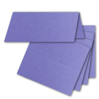 400x Tischkarten in Violett - 4,5 x 10 cm - blanko - Doppel-Karten - als Platzkarten und Namenskarten für Hochzeit und Feste