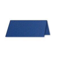 500x Tischkarten in Nachtblau (Blau) - 4,5 x 10 cm - blanko - Doppel-Karten - als Platzkarten und Namenskarten für Hochzeit und Feste