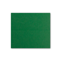 75x Tischkarten in Dunkelgrün (Grün) - 4,5 x 10 cm - blanko - Doppel-Karten - als Platzkarten und Namenskarten für Hochzeit und Feste
