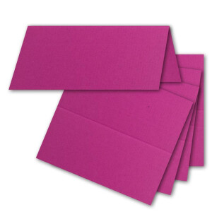 500x Tischkarten in Amarena (Rot) - 4,5 x 10 cm - blanko - Doppel-Karten - als Platzkarten und Namenskarten für Hochzeit und Feste