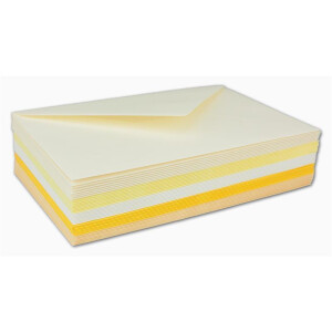 100x Umschlagpaket - DIN C6 - ca. 11,4 x 16,2 cm - die Gelben - 5 Farben je 20 Umschläge - 120 g/m² - Serie Farbenfroh