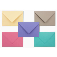 50x Umschlagpaket - DIN C6 - ca. 11,4 x 16,2 cm - die Neuen - 5 Farben je 10 Umschläge - 120 g/m² - Serie Farbenfroh