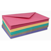 50x Umschlagpaket - DIN C6 - ca. 11,4 x 16,2 cm - die Neuen - 5 Farben je 10 Umschläge - 120 g/m² - Serie Farbenfroh