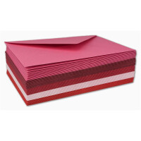 75x Umschlagpaket - DIN C6 - ca. 11,4 x 16,2 cm - die Roten - 5 Farben je 15 Umschläge - 120 g/m² - Serie Farbenfroh