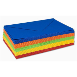 100x Umschlagpaket - DIN C6 - ca. 11,4 x 16,2 cm - die Kräftigen - 5 Farben je 20 Umschläge - 120 g/m² - Serie Farbenfroh