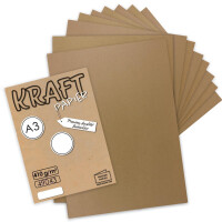 10x Vintage Kraftpapier DIN A3 410gr natur-braunes Recycling