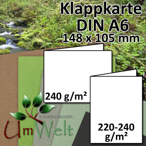 DIN A6 Klappkarte - Kraftpapier - 14,8 x 10,5 cm - 220...