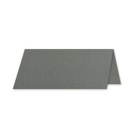 500x Tischkarten in - Anthrazit Irisiere - 4,5 x 10 cm - 240 g/m² - blanko Doppel-karten mit stabilem Stand - ideal als Platzkärtchen und Namenskärtchen