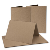 10x sehr schweres Vintage Kraftpapier Falt-Karten SET mit Um
