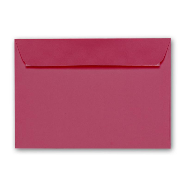ARTOZ 75x Briefumschläge DIN C6 Purpur (Rot) - 16,2 x 11,4 cm - haftklebend - gerippte Kuverts ohne Fenster - Serie Artoz 1001