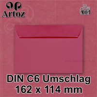 ARTOZ 75x Briefumschläge DIN C6 Purpur (Rot) - 16,2 x 11,4 cm - haftklebend - gerippte Kuverts ohne Fenster - Serie Artoz 1001