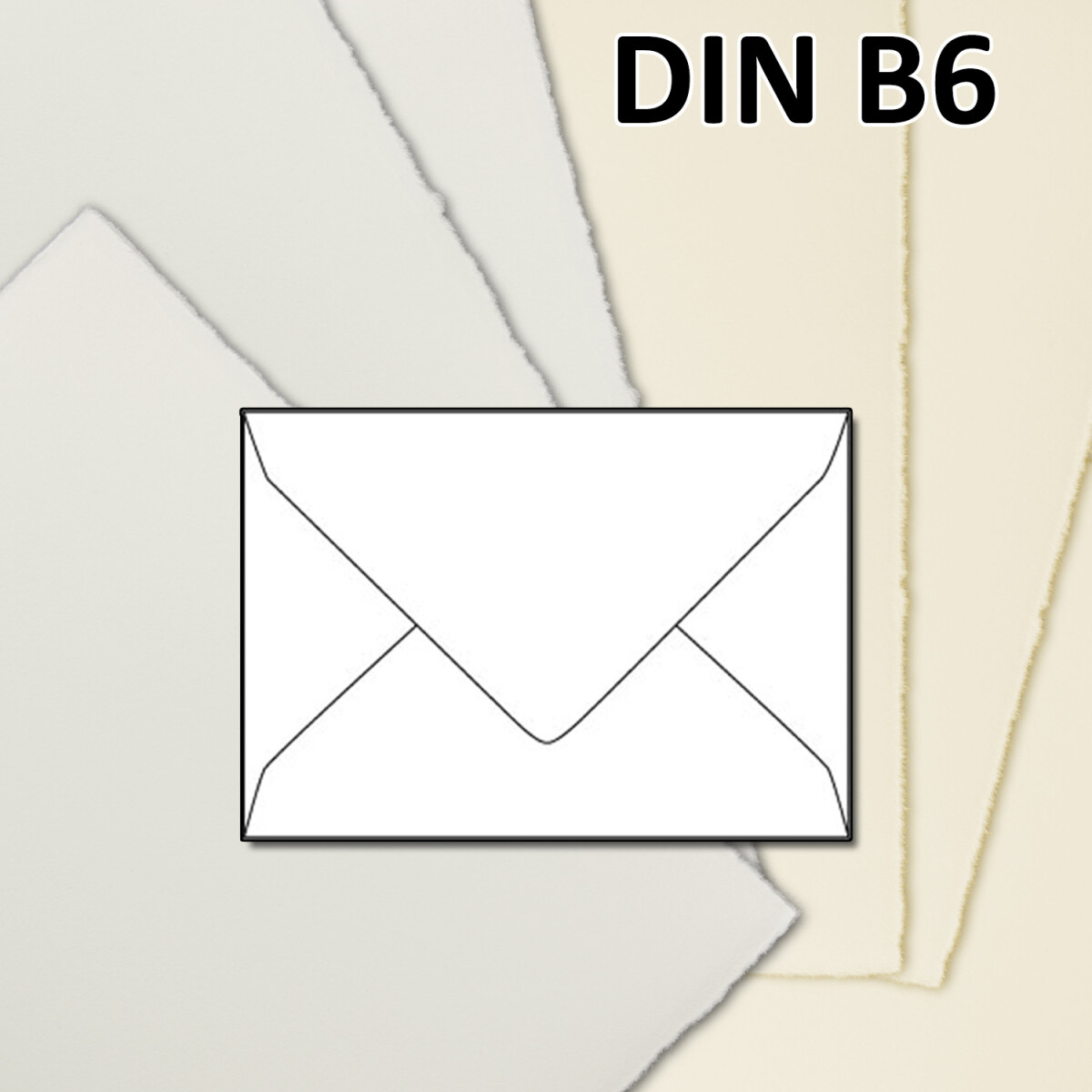 B6 Vintage Briefumschläge, Bütten-Papier, 11,8...