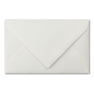 75 Stück C6 Vintage Brief-Umschläge, Büttenpapier, 11,4 x 16,2 cm, Weiß halbmatt - gefütterte Brief-Kuverts