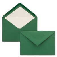 75x Brief-Umschläge C5 - Dunkel-Grün - gefüttert mit weißem Seidenpapier - 110 g/m² - 22,9 x 15,5 cm - Nassklebung