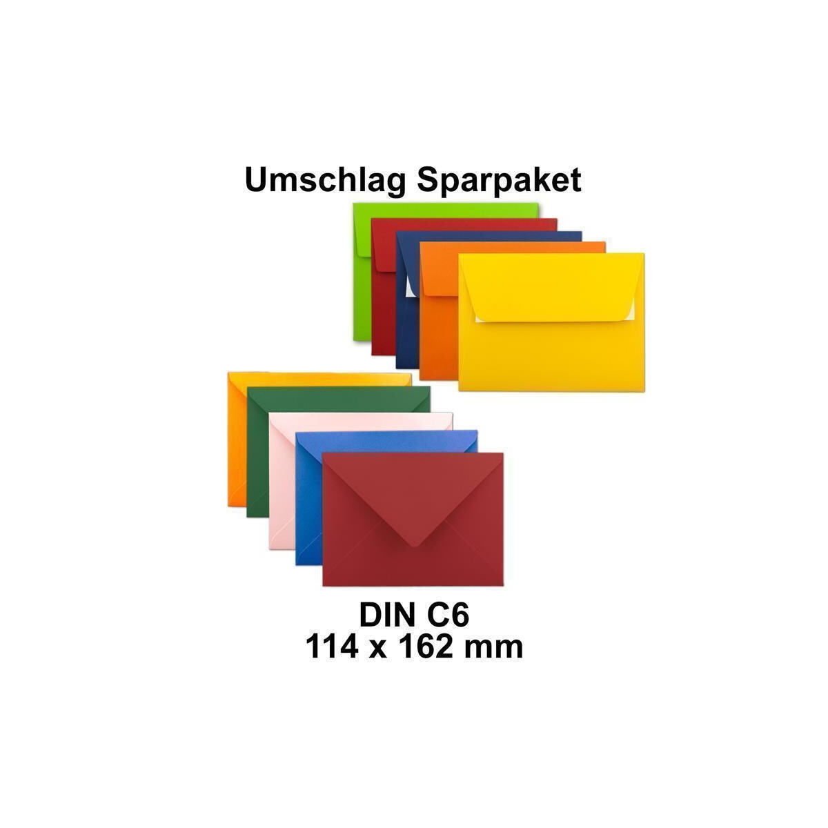 GUSTAV NEUSER 50 Farbige Briefumschläge Gemischt – DIN Lang (110 X 220 Mm) – Bunte Mischung, Mit/ohne Futter