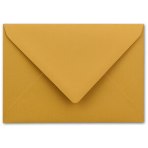 50 Brief-Umschläge - Ocker-Gelb - DIN C6 - 114 x 162 mm - Kuverts mit Nassklebung ohne Fenster für Gruß-Karten & Einladungen - Serie FarbenFroh