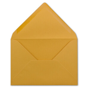 75 Brief-Umschläge - Ocker-Gelb - DIN C6 - 114 x 162 mm - Kuverts mit Nassklebung ohne Fenster für Gruß-Karten & Einladungen - Serie FarbenFroh