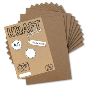 25x Vintage Kraftpapier DIN A5 410 g/m² natur-braunes Recycling-Papier Bastel-Karton Künstler-Karton Künstler-Pappe - UmWelt by GUSTAV NEUSER