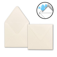 Briefumschläge Quadratisch 15 x 15 cm - Creme-Weiß  - 250 Stück - Für ganz besondere Anlässe - 120 g/m² - Nassklebung