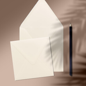 Briefumschläge Quadratisch 15 x 15 cm - Creme-Weiß  - 700 Stück - Für ganz besondere Anlässe - 120 g/m² - Nassklebung