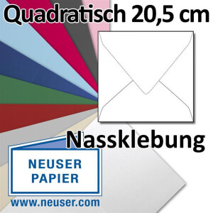 quadratischer Briefumschlag - Nassklebung - 20,5 x 20,5...