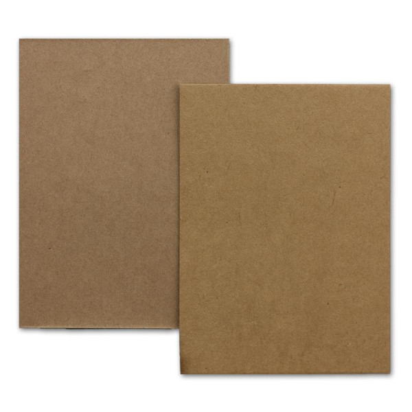 50x Kraftpapier-Einzel-Karten Din A7 10,5x7,3 cm 410 g/m² braun Einladungs-Karten zum Selbstgestalten & Basteln ideale Geschenkanhänger Bastelkarte