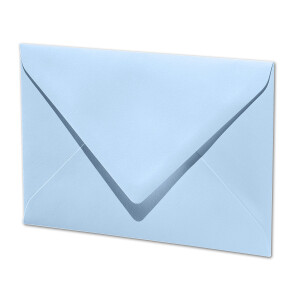 ARTOZ 50x Briefumschläge gerippt - Pastellblau - DIN B6 178 x 125 mm - Kuvert ohne Fenster - Umschläge mit Nassklebung - Spitze Verschlusslasche