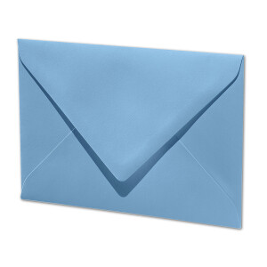 ARTOZ 200x Briefumschläge gerippt - Marienblau - DIN B6 178 x 125 mm - Kuvert ohne Fenster - Umschläge mit Nassklebung - Spitze Verschlusslasche
