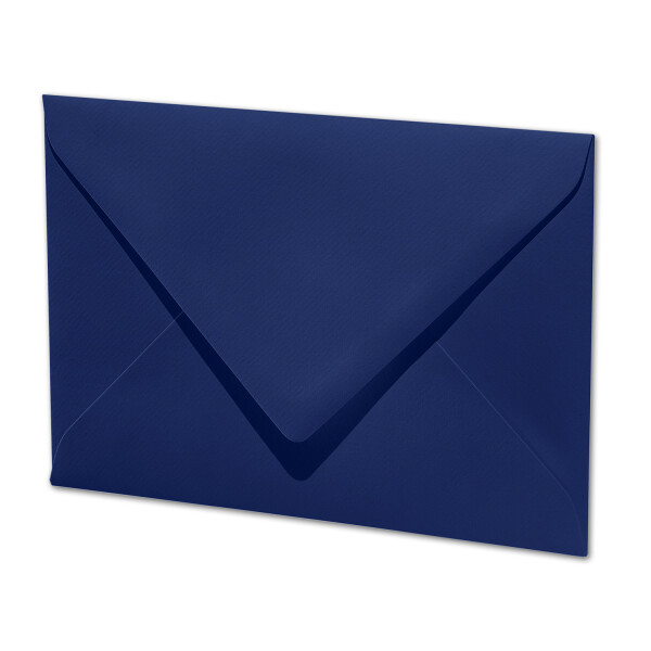 ARTOZ 75x Briefumschläge gerippt - classic blue - DIN B6 178 x 125 mm - Kuvert ohne Fenster - Umschläge mit Nassklebung - Spitze Verschlusslasche