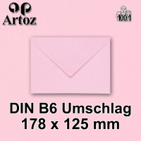 ARTOZ 50x Briefumschläge gerippt - Kirschblüte - DIN B6 178 x 125 mm - Kuvert ohne Fenster - Umschläge mit Nassklebung - Spitze Verschlusslasche
