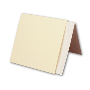 75x Quadratisches Karten-Set mit Briefumschlägen & Einleger - 13,5 x 13,5 cm - Creme / Elfenbein - quadratische blanko Einladungen für Hochzeit und Feste
