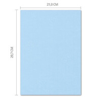 ARTOZ 75x Briefpapier - Pastellblau DIN A4 297 x 210 mm - Edle Egoutteur-Rippung - Hochwertiges Designpapier Urkundenpapier