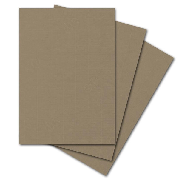 ARTOZ 75x Briefpapier - Taupe DIN A4 297 x 210 mm - Edle Egoutteur-Rippung - Hochwertiges Designpapier Urkundenpapier