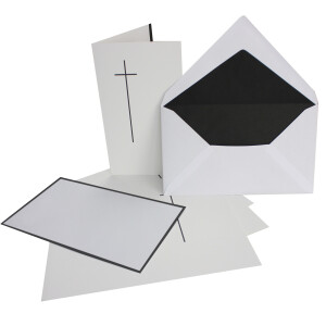 Trauerkarten-Set mit Kreuz ca. B6 11,4 x 19,5 cm...
