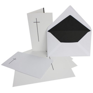 Trauerkarten-Set mit Kreuz ca. B6 11,4 x 19,5 cm...