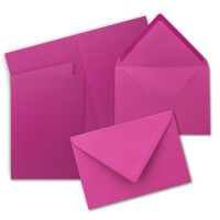 80x Faltkarten Set mit Briefumschlägen DIN A6 / C6 - Amarena (Pink) - 14,8 x 10,5 cm (105 x 148) - Doppelkarten Set - Serie FarbenFroh