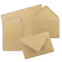 100x Faltkarten Set mit Briefumschlägen DIN A6 / C6 - Karamel (Braun) - 14,8 x 10,5 cm (105 x 148) - Doppelkarten Set - Serie FarbenFroh