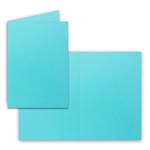 100x Faltkarten Set mit Briefumschlägen DIN A6 / C6 - Türkis (Blau) - 14,8 x 10,5 cm (105 x 148) - Doppelkarten Set - Serie FarbenFroh