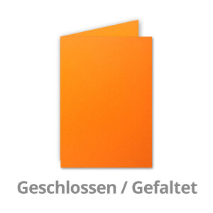 10x Faltkarten SET DIN A6/C6 mit Brief-Umschlägen in Orange - inklusive Einleger - 14,8 x 10,5 cm - Premium Qualität - FarbenFroh