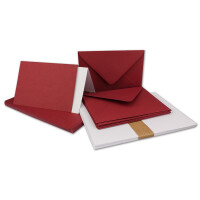 10x Faltkarten SET DIN A6/C6 mit Brief-Umschlägen in Dunkelrot / Weinrot - inklusive Einleger - 14,8 x 10,5 cm - Premium Qualität - FarbenFroh