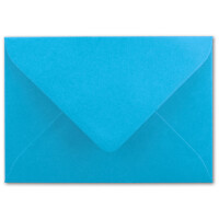 10x Faltkarten SET DIN A6/C6 mit Brief-Umschlägen in Azurblau - inklusive Einleger - 14,8 x 10,5 cm - Premium Qualität - FarbenFroh
