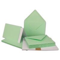 10x Faltkarten SET DIN A6/C6 mit Brief-Umschlägen in Mintgrün - inklusive Einleger - 14,8 x 10,5 cm - Premium Qualität - FarbenFroh