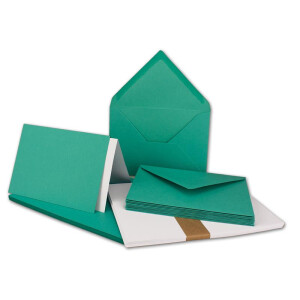 10x Faltkarten SET DIN A6/C6 mit Brief-Umschlägen in Pazifikblau - inklusive Einleger - 14,8 x 10,5 cm - Premium Qualität - FarbenFroh