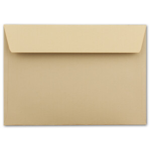 25x Briefumschläge Karamell-Braun DIN C6 Format 11,4 x 16,2 cm - Haftklebung - Kuverts ohne Fenster - Weihnachten, Grußkarten & Einladungen - Für A6 & A4 Papier