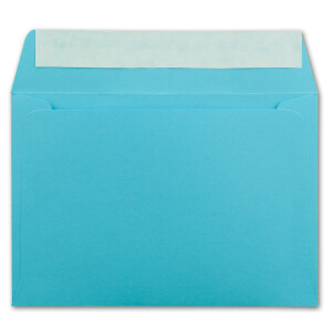 25x Briefumschläge Türkis DIN C6 Format 11,4 x 16,2 cm - Haftklebung - Kuverts ohne Fenster - Weihnachten, Grußkarten & Einladungen - Für A6 & A4 Papier