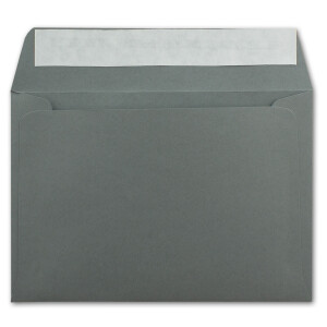250x Briefumschläge Anthrazit DIN C6 Format 11,4 x 16,2 cm - Haftklebung - Kuverts ohne Fenster - Weihnachten, Grußkarten & Einladungen - Für A6 & A4 Papier