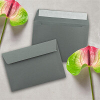 250x Briefumschläge Anthrazit DIN C6 Format 11,4 x 16,2 cm - Haftklebung - Kuverts ohne Fenster - Weihnachten, Grußkarten & Einladungen - Für A6 & A4 Papier