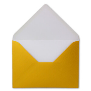 500x Briefumschläge B6 - 17,6 x 12,5 cm - Gold - Nassklebung mit spitzer Klappe - 90 g/m² - Für Hochzeit, Gruß-Karten, Einladungen